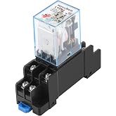 Heschen LY2NJ 220VAC Coil 10A 24VDC/220VAC DPDT LED Indicator Relay with Socket Base