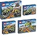 Produktbild Lego City Vulkan 4er Set 60121 60122 60123 60124 Forschungstruck + Raupe + Versorgungshelikopter + Forscherstation - sofort lieferbar!