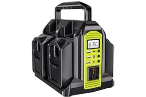 JANRI 350W 4 ports Pure Sine Wave Power Inverter, DC 18V to 230V / 240V AC supply, Compatible with Ryobi 18V Lithium Batteries (Battery Not Included) | Portable Outdoor Wireless Power Converter