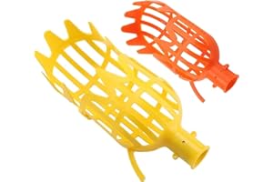 LATRAT Raccogli frutta in plastica senza asta, strumento di risparmio di lavoro per casa, frutteto, parco, fattoria, giardino, rumore, ciliegia, ecc. giallo e arancione