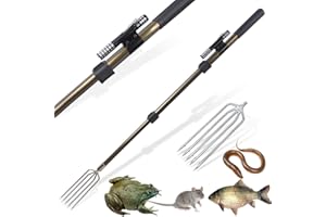 Dutiplus Fishing Harpoon Spear Gaff Gig Fork Hook for Frog Toad Cane Bullfrogs Bufo Flounder Fish Mole Remove Trap Catching Tool