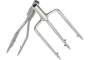 ‎PAULI EDELSTAHLDESIGN Pauli Edelstahldesign Edelstahl Harpunenspitzen Set Angelspeer Gaff Angelgaff Fischgreifer Gaffrohr Speer (Harpunee)