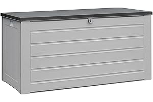 Garden Store Direct Grey 680L PP Outdoor Storage Box Container With Gas Lift Lid