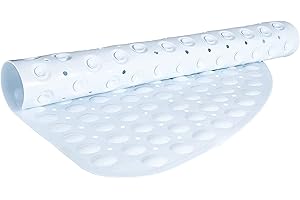 TranquilBeauty Curved White Shower Mat 54x54cm/21x21in | Non-Slip Machine-Washable Quadrant Bath Mat For Walk In Shower Tray | Shower Mats Non-Slip Suction Cups Ideal For Kids & Elderly
