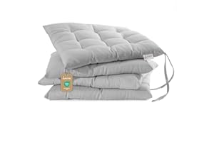 Lavea® Coussins de Chaise 40x40 cm – Lot de 4 avec Attaches – Confortables et lavables pour intérieur, extérieur - pour Jardin, Balcon, terrasse et Cuisine - Argent