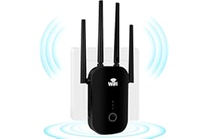 XTOERBUY WiFi Extender WiFi Repeater, 1200Mbps WiFi Extenders Signal Booster for Home w/Ethernet Port, 2.4GHz & 5GHz Dual Band Internet Repeater WiFi Signal Booster, Up to 8000Sq. ft and 35+ Devices (Black)