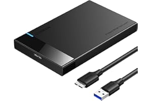 ‎UGREEN UGREEN Festplattengehäuse 2,5 Zoll USB 3.0 SATA Gehäuse für 2.5 Zoll SSD und HDD in Höhe 9.5mm 7mm Externe Festplatten Gehäuse unterstützt UASP HDD Case mit USB 3.0 Kabel, werkzeugfreie Montage