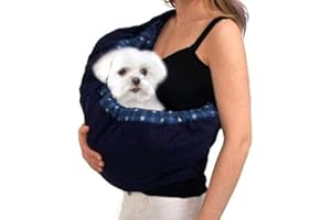 OrgMemory Sac De Transport en Bandoulière pour Animal, Sac Ventral Chat, Sac À Bandoulière pour Chat Chiot Réglable (Bleu Plaid)