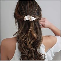 Paire de barrette Pinces cheveux couleur or croix émail noir bijou