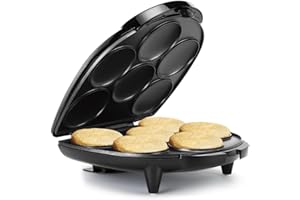 Holstein Housewares HU-09005B Non-Stick Arepa Maker, Stainless Steel, Black