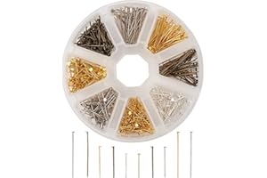 Cheriswelry 650Pcs Flat Head Pins 16mm 20mm 30mm Wire Headpins Mixed Colors for Jewellery Earring Making