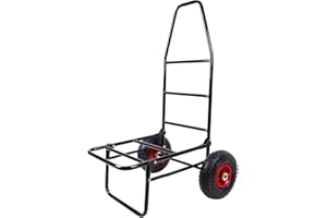 Arapaima Fishing Equipment® Carrello pieghevole a mano con 2 ruote pneumatiche | Carrello di trasporto con capacità di carico fino a 100 kg - Nero