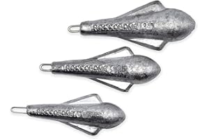 Sbirulino® Roccobomb - Juego de 3 plomos de surf casting fijo con anillo inoxidable (100-125-150 g)