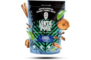 Verde Mate Yerba Mate Tea Winter Edition 400g – Air-dried, Unsmoked, Without Stems or Powder, Apple & Cinnamon Blend from Brazil