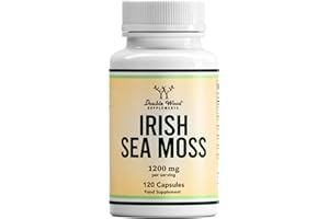 DOUBLE WOOD SUPPLEMENTS Double Wood Seemoos | 120 Sea Moss Kapseln – Hochdosiertes Nahrungsergänzungsmittel mit 1200 mg pro Portion | Gentechnik- & glutenfrei | Hergestellt in Großbritannien