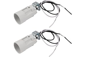 UXCELL sourcingmap Lamp Socket, 111-240V 2A E14 52x23mm LED Bulb Light Holder for Floor Desk Table Lights, Plastic White, Pack of 2