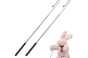 Maxqzin 2 Pack 21 inch Puppet Rods, Puppet Stick, Adjustable Metal Hand Puppets Handles Arm Control Rod For Small & Large Puppets