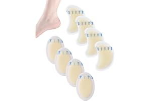 SHONYE Lot de 8 pansements sous blister ovales et demi-lune, pansements hydrocolloïdes pour soins des pieds, coussinets adhésifs en gel hydrocolloïde pour protéger le talon