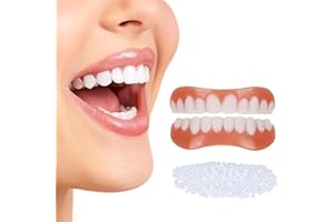 GIURAL 2 Pares De Carillas A Presión En Los Dientes, Dientes Superiores E Inferiores Sonrisa Instantánea Dientes Cosméticos Carillas Dentales Superiores Inferiores Flexibles