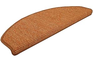 SISALO Birsppy Natur Sisal Stufenmatten Orange (halbrund) einzeln oder im 15er Set in 2 Größen, Größe/Menge:24x65 cm = 1 Stck.