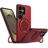 Rongep [Mag-Forge] Samsung Galaxy S25 Ultra i&ccedil;in Kılıf 360&deg; D&ouml;nebilen Standlı [MagSafe ile Uyumlu] S25 Ultra Koruyucu G&uuml;&ccedil;l&uuml; M