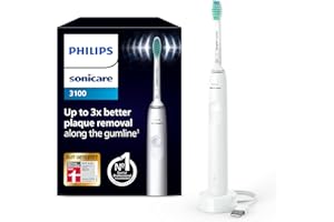 ‎PHILIPS Philips Sonicare 3100 elektrische Zahnbürste, Schallzahnbürste, Andruckkontrolle und Timer, Weiß, Modell HX3671/13