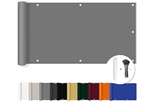 ROBAG Balkon Sichtschutz Balkonumspannung, Balkon Windschutz Wasserabweisend Sonnenschutz Windschutz Wasserdicht Blickdicht, für den Gartenzaun oder Balkon, 50x600cm, Grau