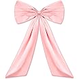 Wavwavw Bow Decor Large Bow for Room, Coquette Giant Ribbon Tie for Birthday Party Backdrop Wall Decor(Pink,24 x 36 Inches)