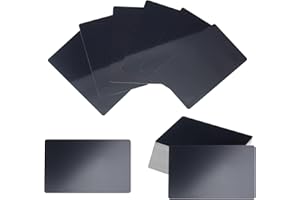 NBEADS 50 Tarjetas de Visita de Metal, 8.6x5.4cm Tarjetas de identificación en Blanco de Aluminio Negro grabadas con láser para Clientes de Oficina, Tarjetas de Regalo DIY