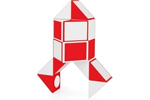 Yordawn Serpente Magico con 24 Segmenti Magic Snake Cubo Serpenta Magico Puzzle 3D Speed Puzzle Cube Giocattolo Educativo per Bambini Adulti Regali per Ragazzi Ragazze Rosso e Bianco