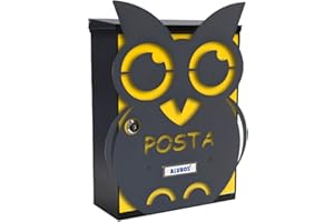 Alubox Gufo Cassetta Postale Mia con Sportello, Multicolore