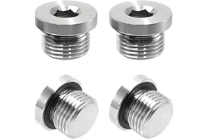 MEJARIZON 4 Stück 3/8 Zoll Blindstopfen, Verschlussstopfen Blindstopfen, Kohlenstoffstahl-Verschlussstopfen mit Gummidichtung, Endstopfen Selbstdichtend Gewindestopfen Stopfen, Heizkörperstopfen für Verstopfung