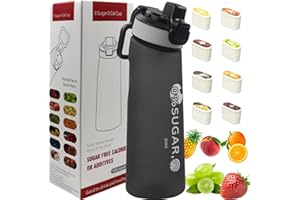 Putextile Borraccia 3.0 con 1 cialde aromatizzate, set starter up da 700 ml, senza BPA, con cialde aromatiche profumate, tazza per zucchero e acqua per regalo (Color C+1 Random POD)