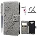 Produktbild Samsung Galaxy J3 Hülle, Pincenti Leder Flip Wallet Cover Karteneinschub und Magnetverschluß in Gray für Samsung Galaxy J3 2016 Edition + Stylus Stift +Staubstecker