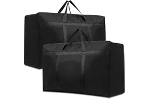 KUOFANY 2 Stück 180L Extra Große Aufbewahrungstasche,600D Oxford Aufbewahrungstasche,Heavy-Duty Umzugstaschen mit Reißverschlüssen & verstärkten Handgriff,Wasserdichte Tragetasche,Reisetasche,Umzugstasche