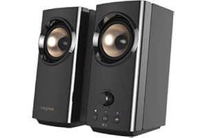 ‎CREATIVE CREATIVE T60 2.0 HiFi-PC-Lautsprecher, USB-C-Audio, Mikrofon, Headset-Anschluss, Bluetooth 5.0, 3,5mm-AUX-In, 60W Spitzenleistung, für PC, Laptop, MAC