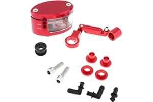 Windance Réservoir universel de liquide de frein et d'embrayage pour motocyclette (Rouge)