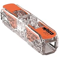 Wago 221-2411 COMPACT-Verbindungsklemme für alle Leiterarten 2-Leiter-Klemme mit Betätigungshebeln transparent 60 Stück