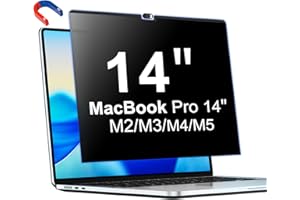 PYS Blickschutzfolie für MacBook Pro 14" 14,2 Zoll M1 M2 M3 M4 Pro Max M5 Magnetischer Sichtschutz Blickschutz Filter Anti-Fingerabdruck Anti-Blaulicht Abnehmbar Einfache Installation