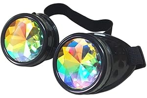 shoperama Nerd Clear Burning Man Lunettes de soleil Steampunk avec prisme et épines Noir