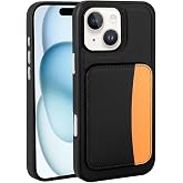 Aksesuarcim Apple iPhone 13 ile Uyumlu Kılıf Silikon Deri G&ouml;r&uuml;n&uuml;ml&uuml; C&uuml;zdan Kartlıklı Darbe Korumalı Yeni Tarz Kapak Siyah