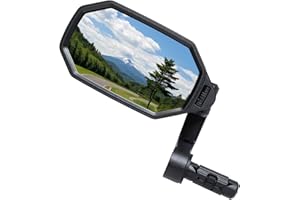 BriskMore Bar End Specchio per bicicletta ad alta definizione, lente convessa in vetro per scooter bici elettrica, antigraffio, Ebike Safe specchietto retrovisore lato sinistro Olny BT-022L