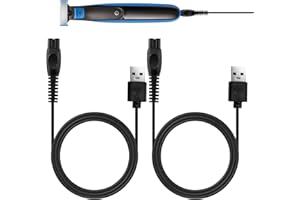 Menibeuty 2Pcs Cable Cargador Compatible con Philips Oneblade, Cable Compatible con Oneblade Philips Recambios, Cargador Afeitadora Compatible con Philips QP2724, QP2734, QP2834, QP2824, MG5910