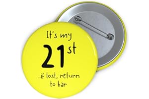 FELBRIDGE STUDIO 21st Birthday Badge - 21st Birthday Gifts - for Her Men Him Daughter Granddaugher Grandson Son - Funny Unusual Pin Button - 21 badge - 59mm / 2.3"