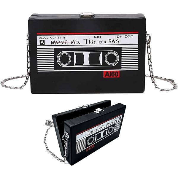 Borsa A Tracolla Vintage A Forma Di Radio: Design Anni '80 '90, In Poliuretano, 19x12x5 Cm, Tracolla Regolabile, Nero - 4