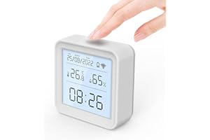 CHATTHEN eMylo WiFi Thermometer Hygrometer Innen, Tuya Bluetooth Raumthermometer wlan Temperatursensor mit Smart App, LCD-Bildschirm Digitales Thermo-Hygrometer für Raumtemperatur, Keller, Babyzimme