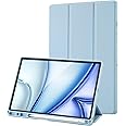 Case Compatible with Samsung Galaxy Tab A8 10.5 Inch 2022/2021 (SM-X200/X205/X207), Premium PU Leather + Soft TPU Back Case with Pencil Holder, Auto Sleep/Wake (Sky Blue)