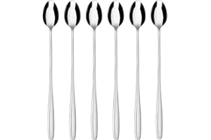 GRÄWE 6-cz??ciowy zestaw ?y?ek do drinków, bardzo d?uga ?y?eczka koktajlowa, polerowana stal nierdzewna, nadaje si? do mycia w zmywarce