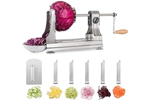 Spiraliseur WellToBe Coupe-légumes Spirale végétale 6 lames Courgette Pâtes et nouilles Spaghetti Spiralizer améliorée Spiraliser Spiral Slicer Maker
