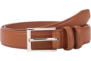 Kajeer Cinturones de cuero para niños Cinturón clásico para niñas y niños para uniformes escolares, trajes, jeans con hebilla de aleación